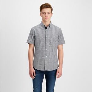 Arrow Men's Geometric Black and White Casual Shirt